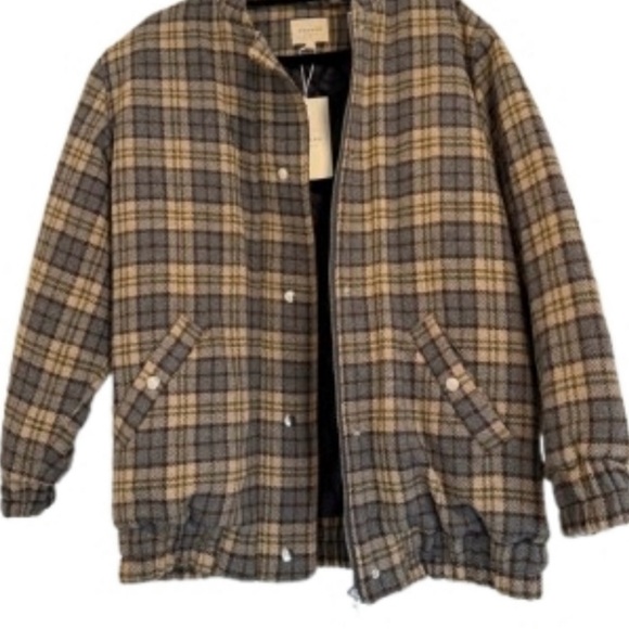Sezane Plaid Bomber Richie jacket - Picture 2 of 3